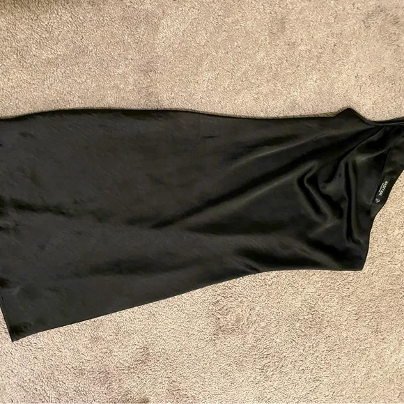 nasty gal black one shoulder dress NWT Nasty Gal Heartbreak City One Shoulder Satin Dress 8